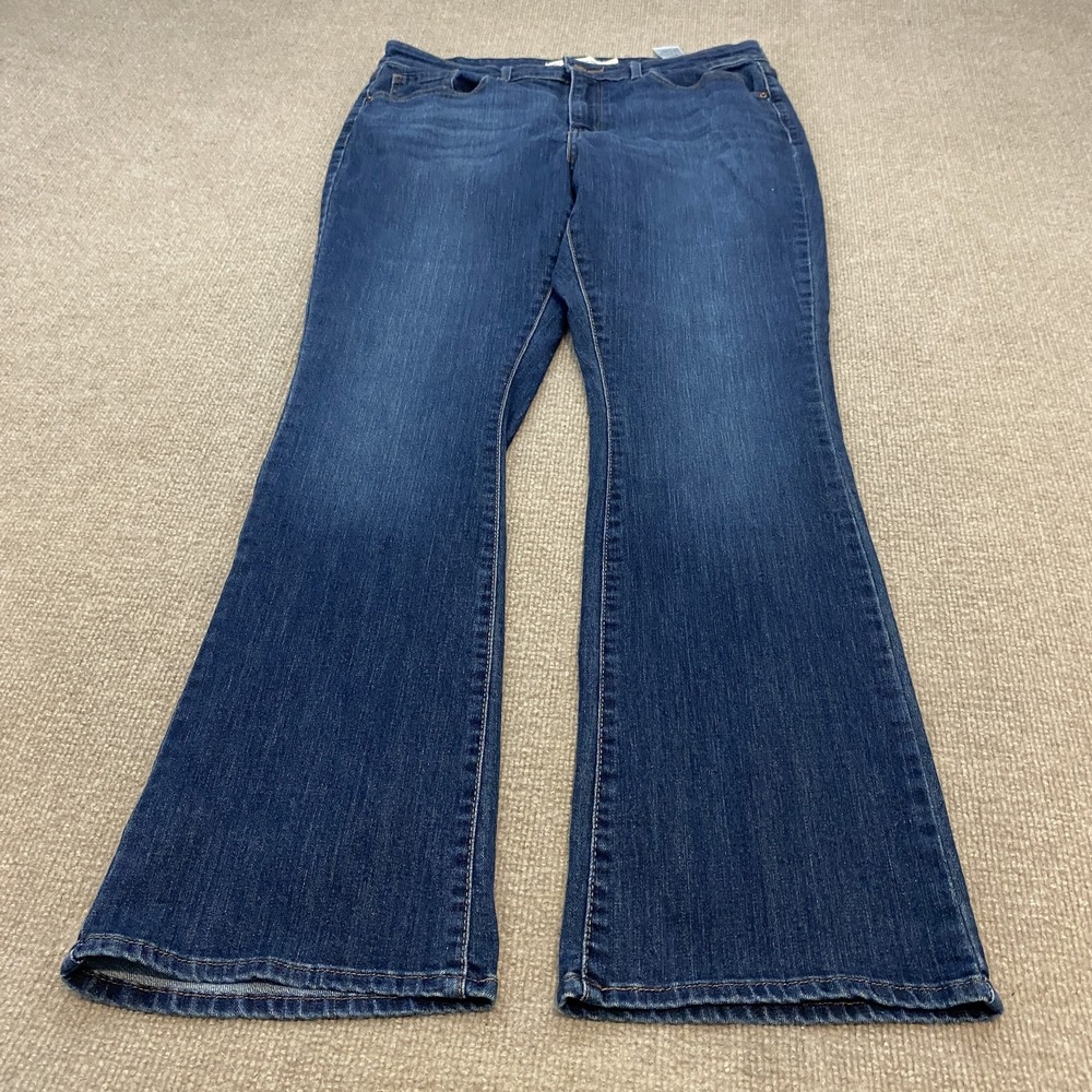 Signature Levi Strauss Bootcut Jeans Womens 12 Blue Wash Western Boho Stretch